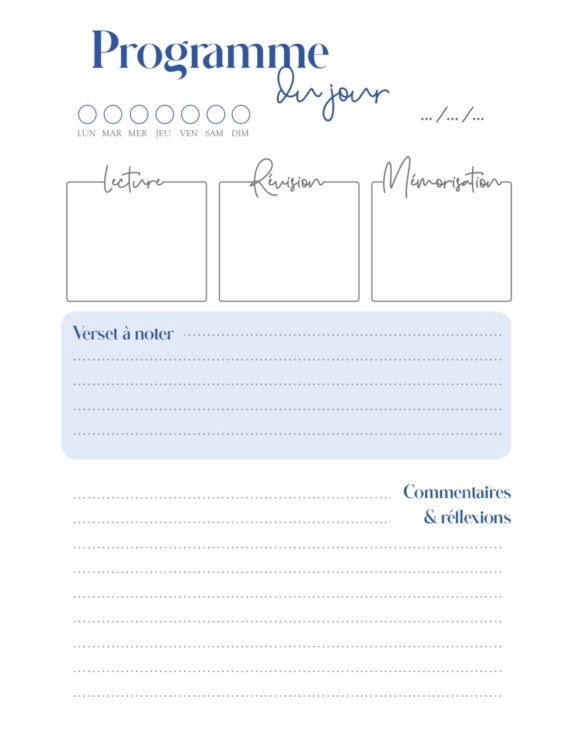 “Iqra” Du Temps pour le Coran – Le Planner