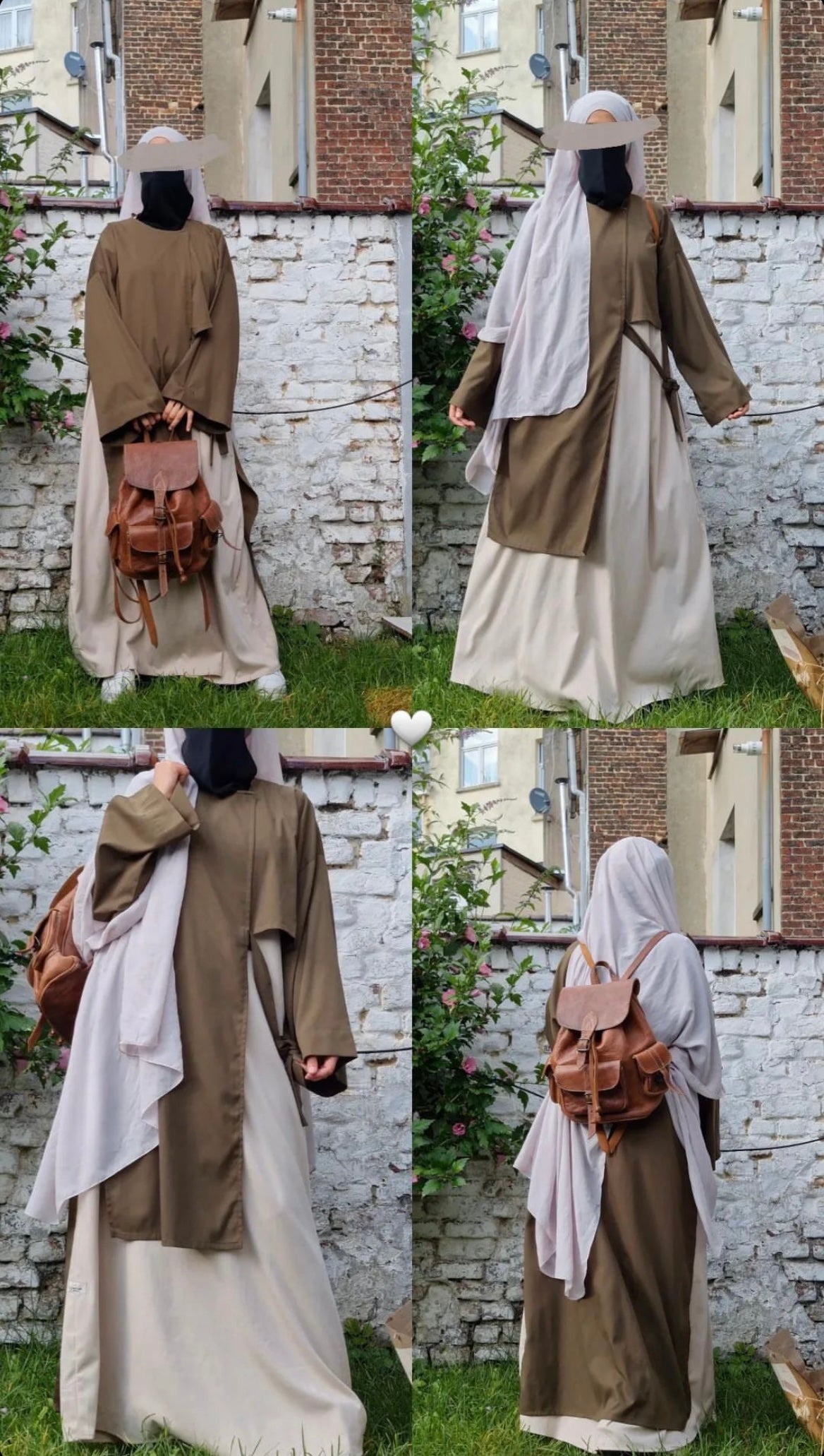 Set Osâka Kaki / Beige - Al Kawthar Collection