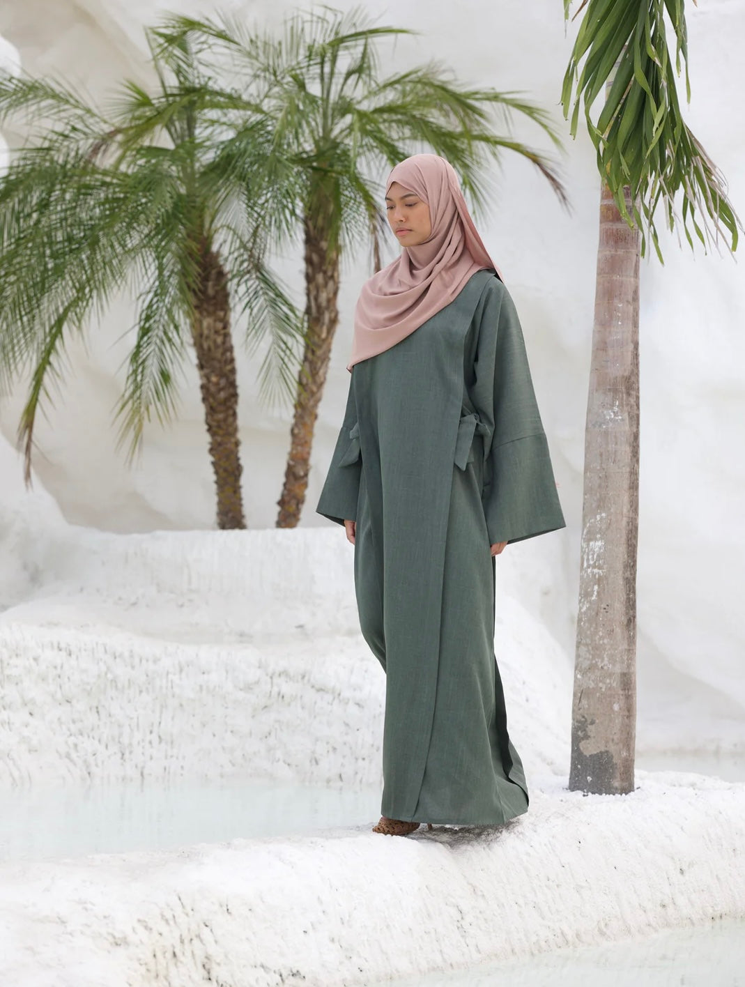 Abaya Yaomi Marron foncé- Analya Collection