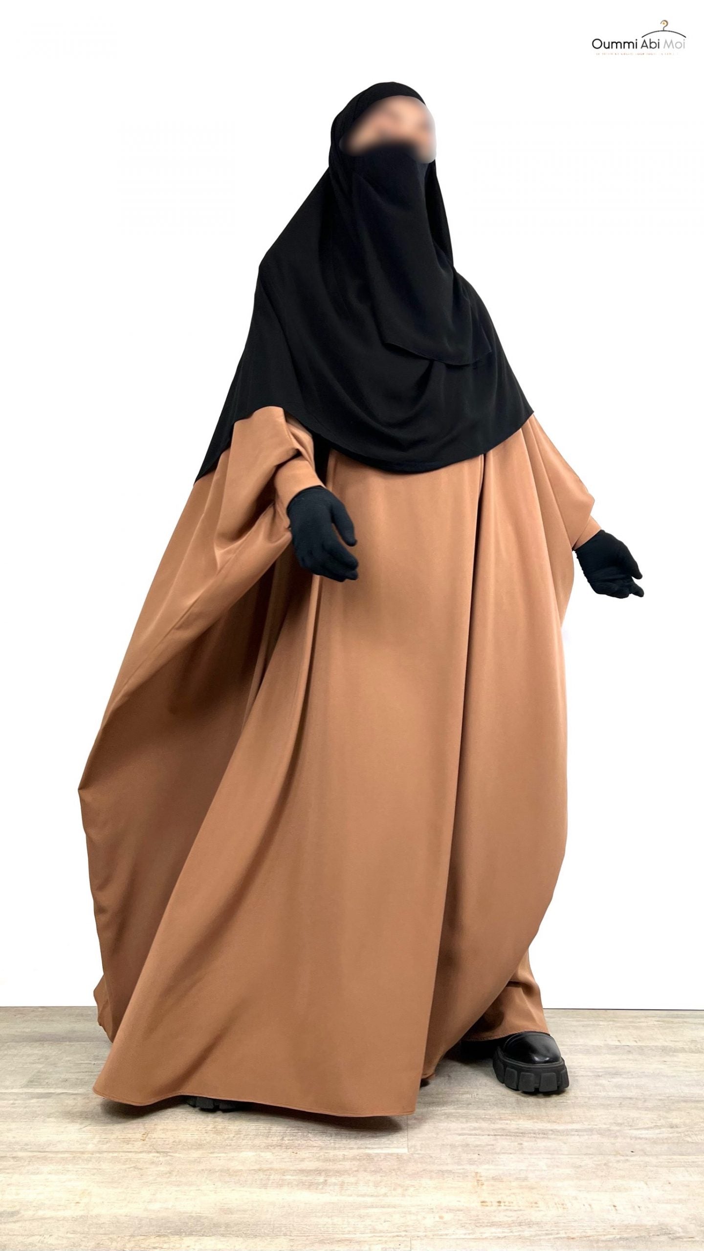 Abaya saoudienne OUMMI ABI MOI (whool peach)