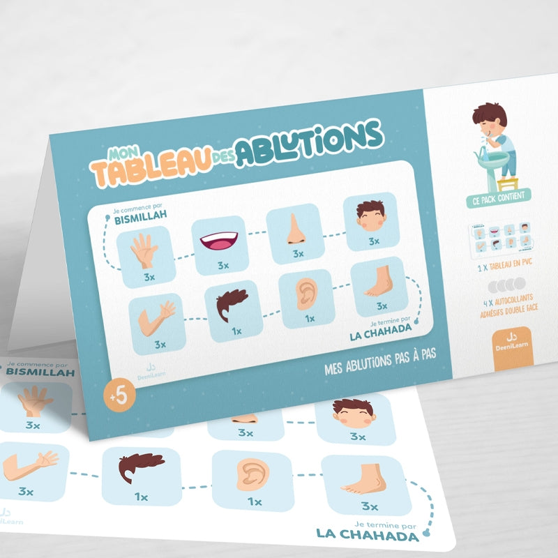Mon tableau des ablutions - Bleu – Mes ablutions pas à pas