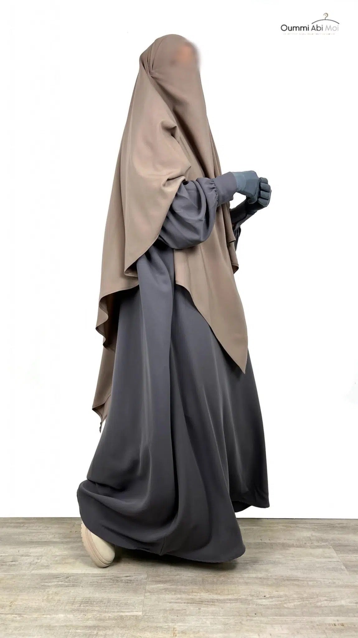 Maxi Khimar Whool Peach - Taupe Nude - OUMMI ABI MOI