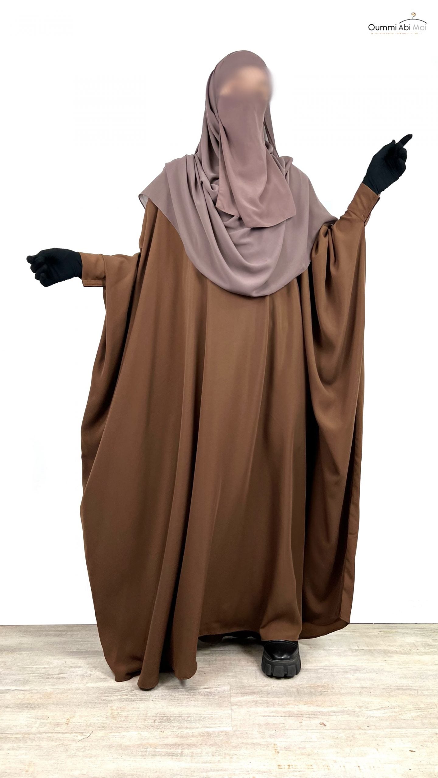 Abaya saoudienne OUMMI ABI MOI (whool peach)