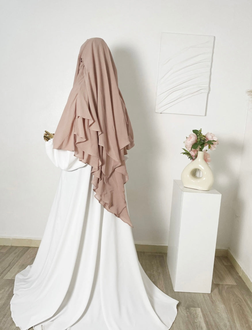 KHIMAR FLOWY 3 voiles Mousseline - DAR AL IMAN