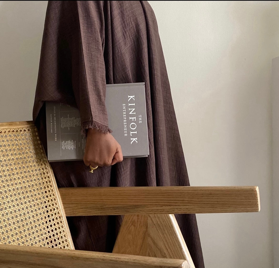 ABAYA NOMADE - Marron - FARAASHA COLLECTION