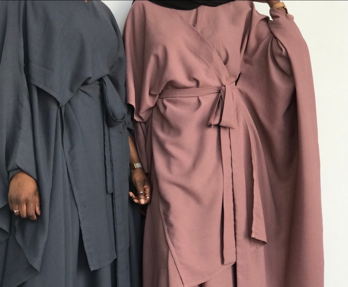 Abaya Juwayriya - Vieux rose - FARAASHA COLLECTION