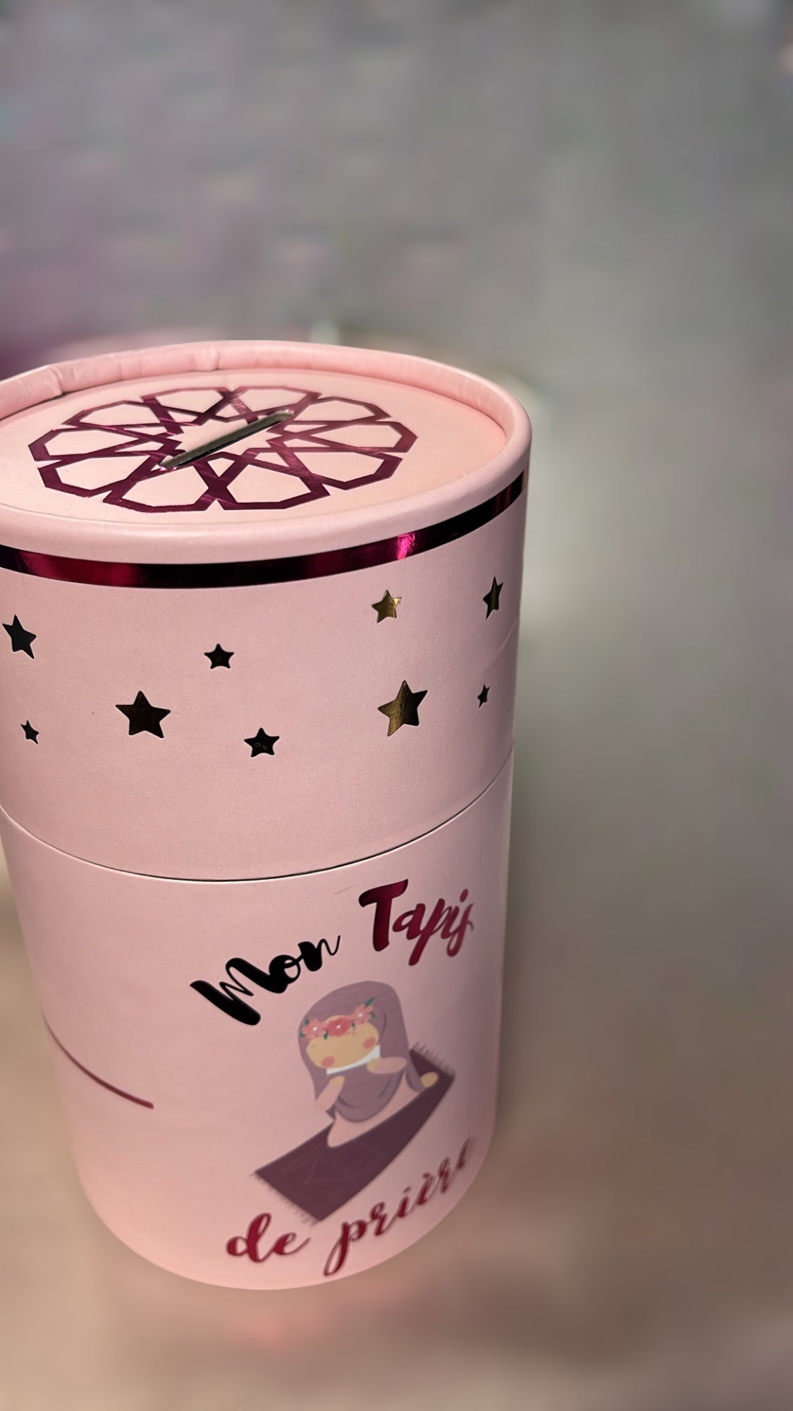 Coffret Tirelire avec tapis - Rose