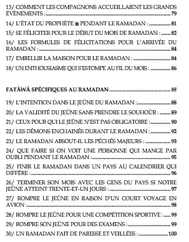 Les piliers de l'islam : Questions liées au jeûne et au ramadan