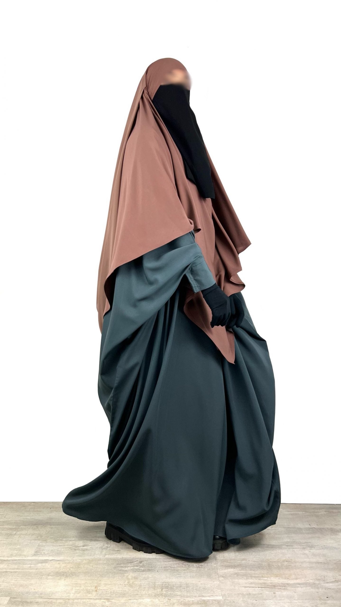 Abaya saoudienne OUMMI ABI MOI (whool peach)