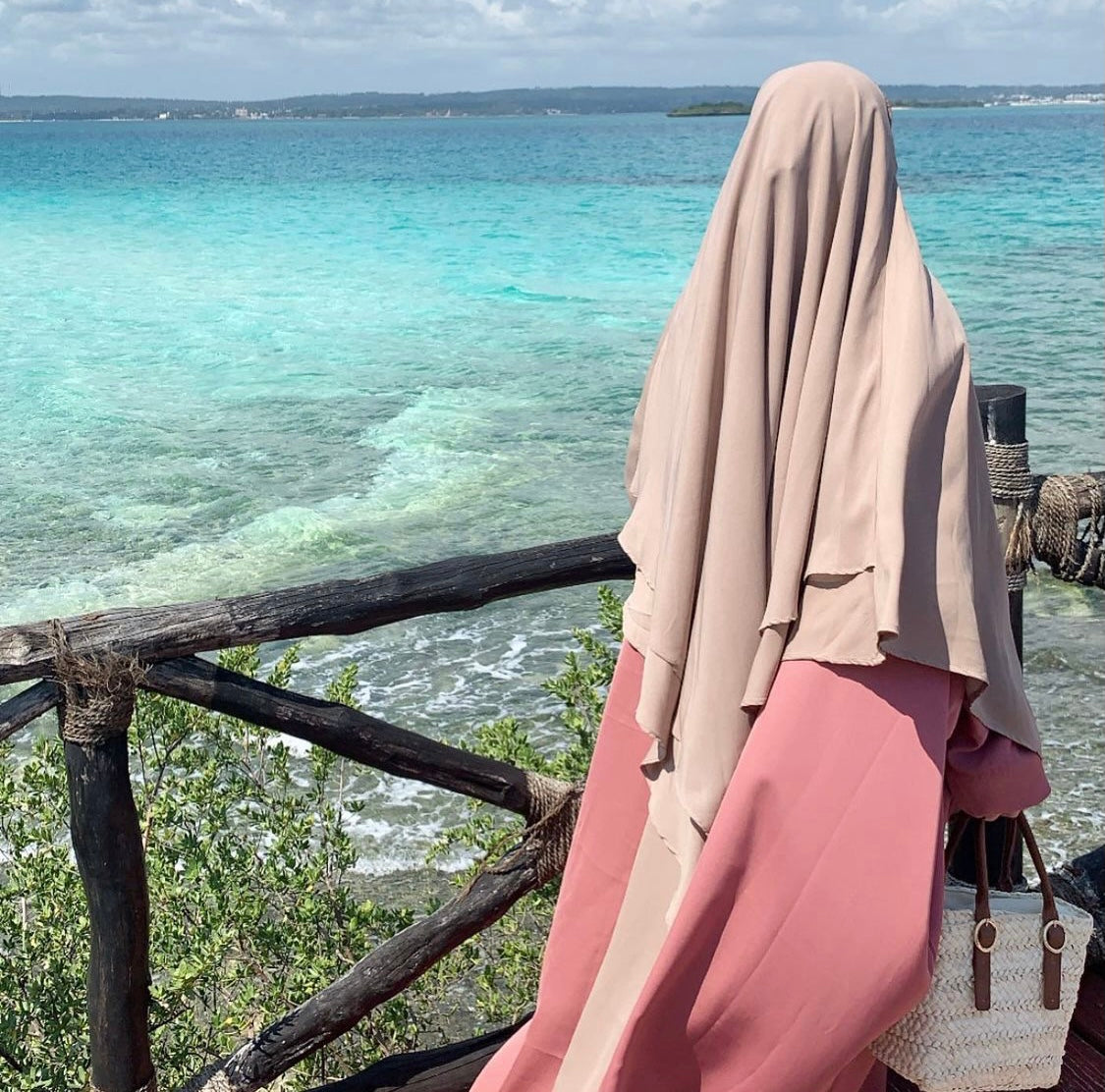 KHIMAR FLOWY 3 voiles Mousseline - DAR AL IMAN