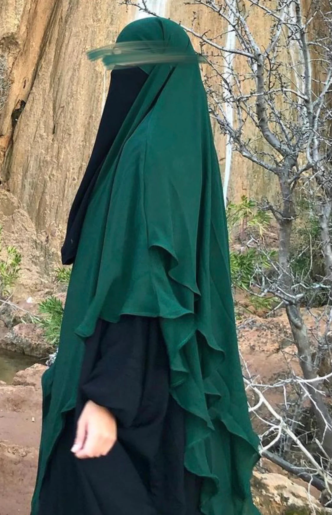 KHIMAR FLOWY 3 voiles Mousseline - DAR AL IMAN