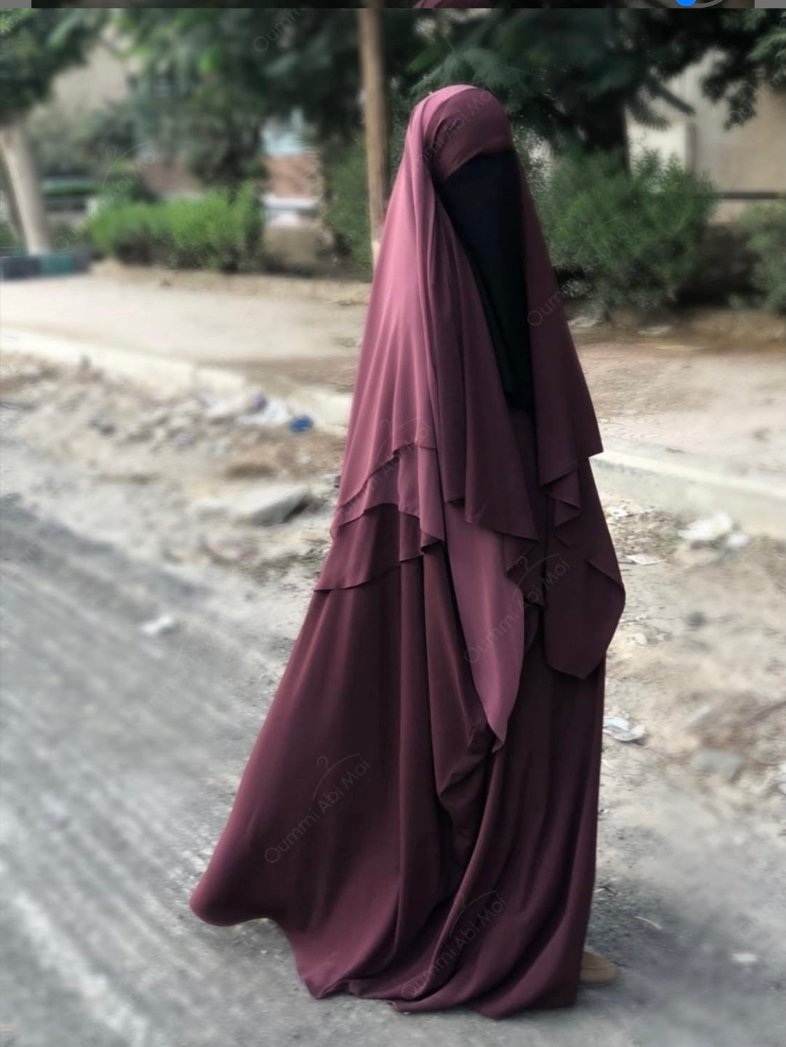 Abaya saoudienne OUMMI ABI MOI (whool peach)