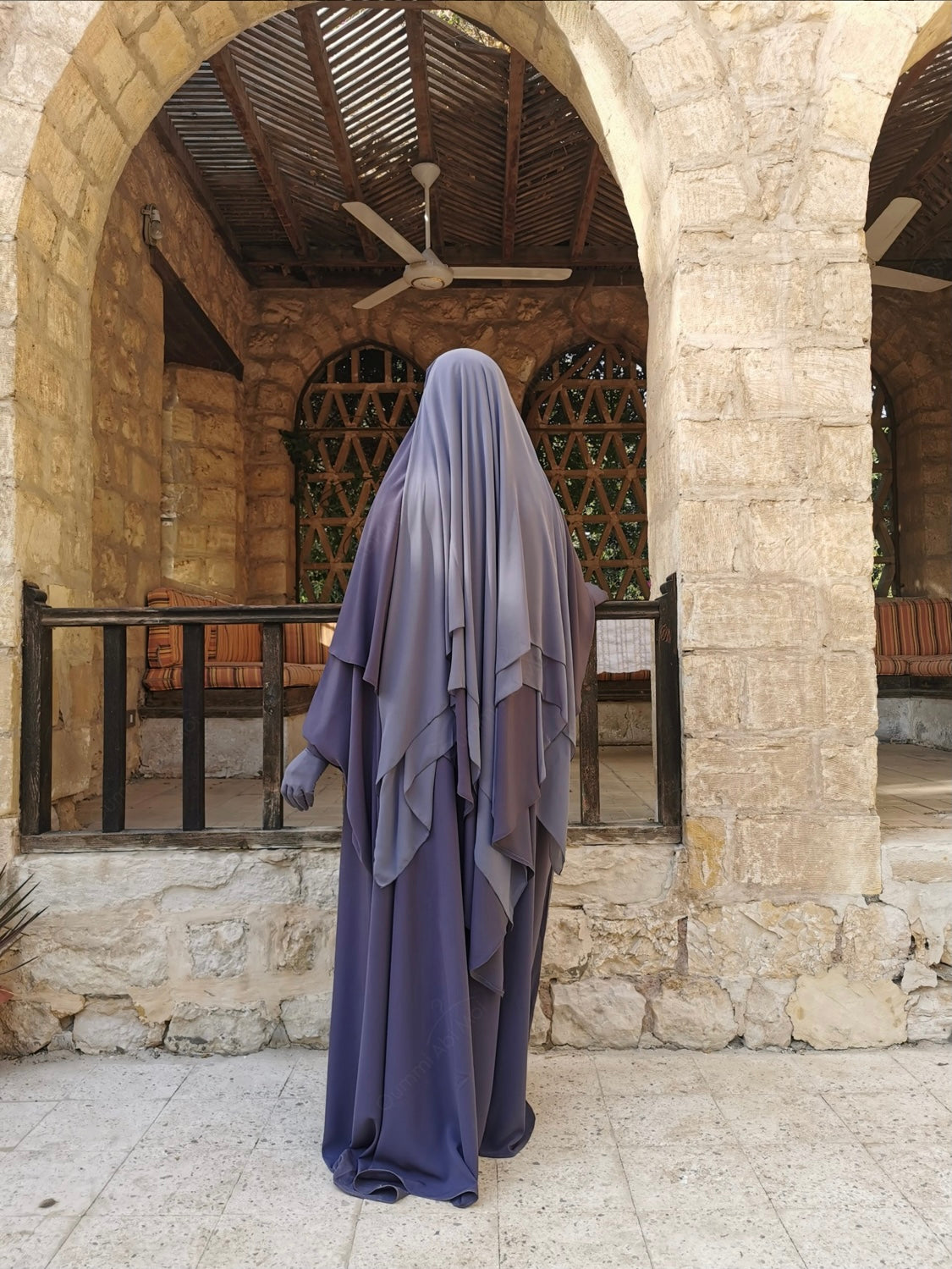Abaya saoudienne OUMMI ABI MOI (whool peach)