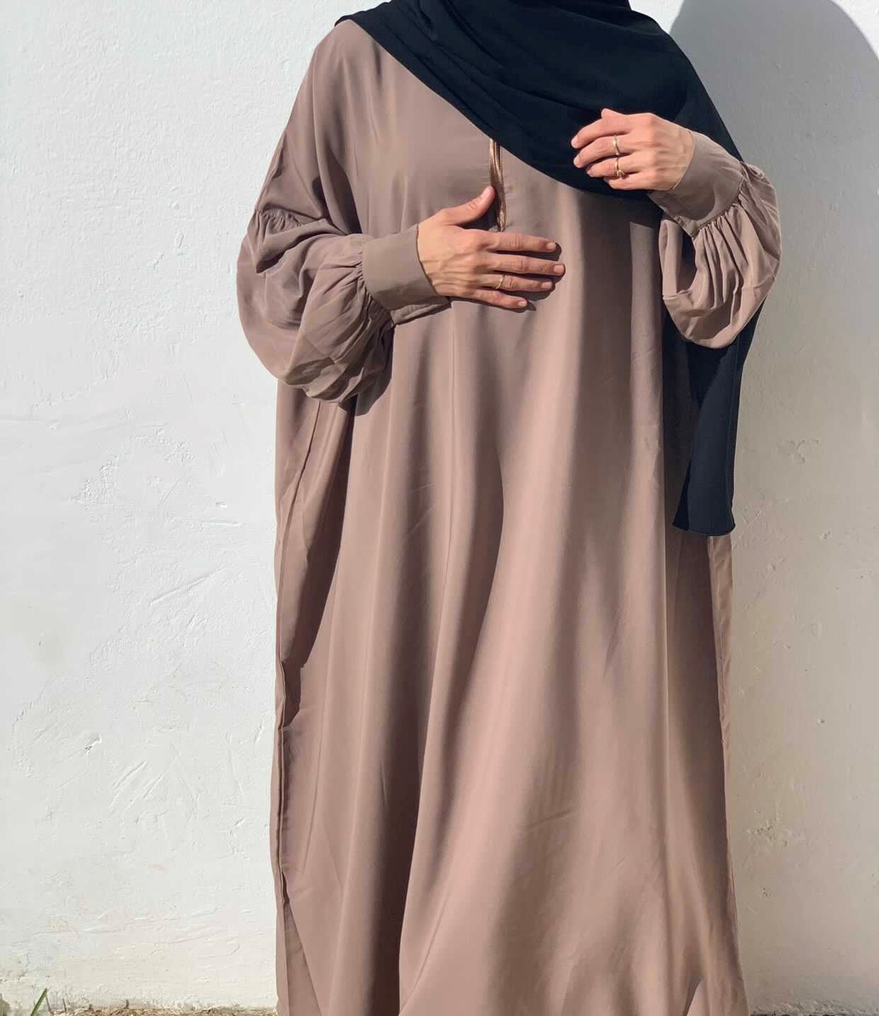 Abaya à Manches OUMMI ABI MOI (Whool Peach)