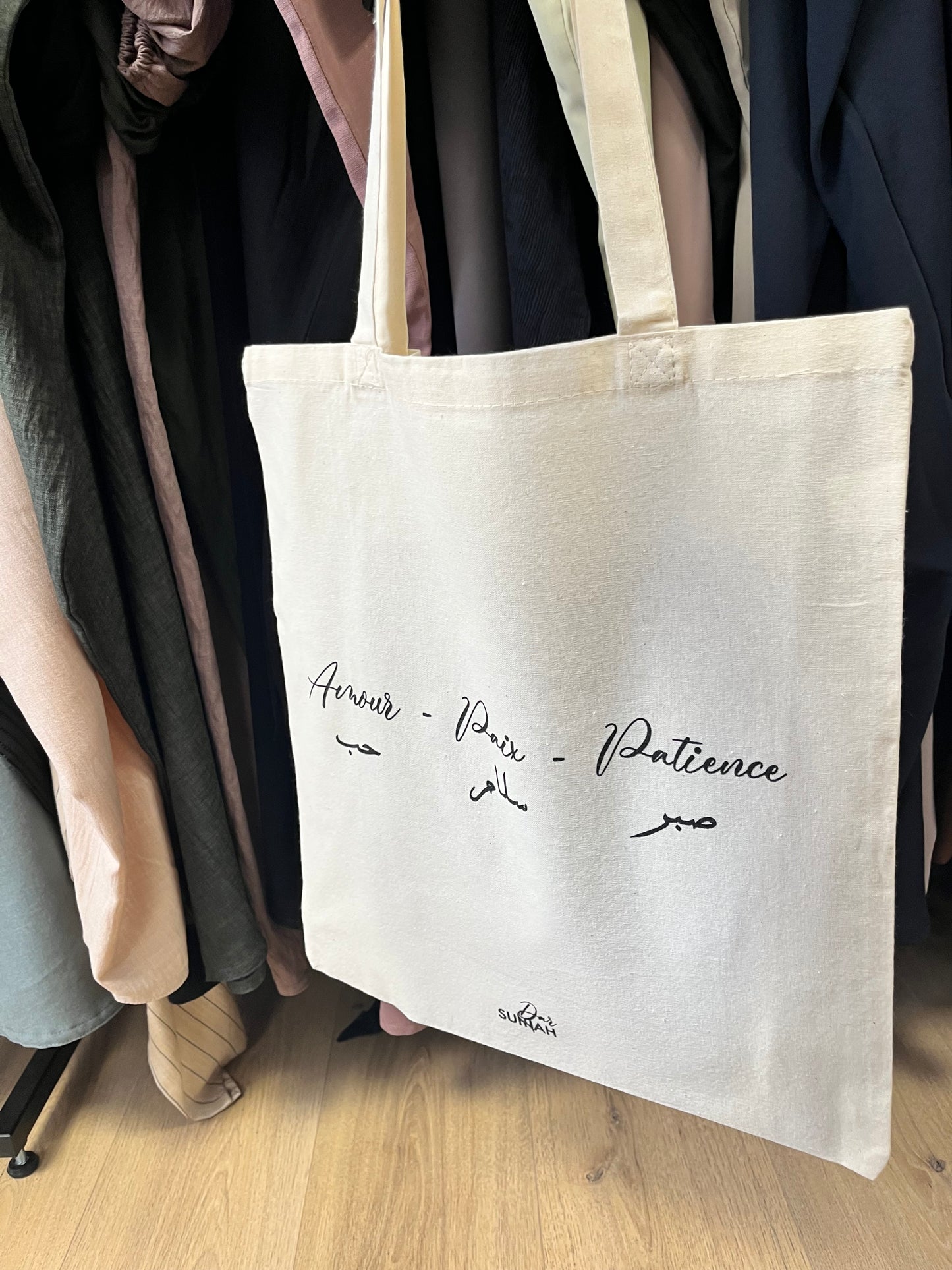 Totebag « Amour - Paix - Patience »