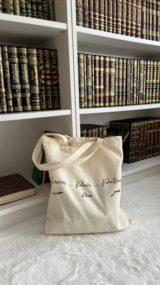 Totebag « Amour - Paix - Patience »