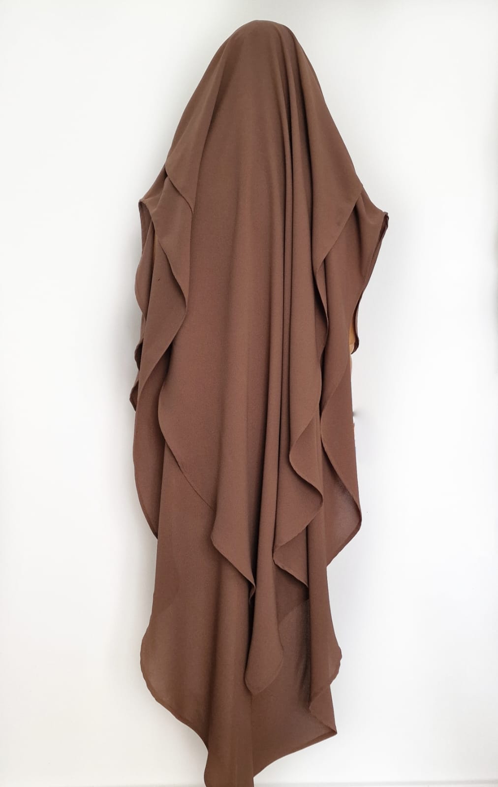 Khimar « Éline » 2 voiles - Marron glacé