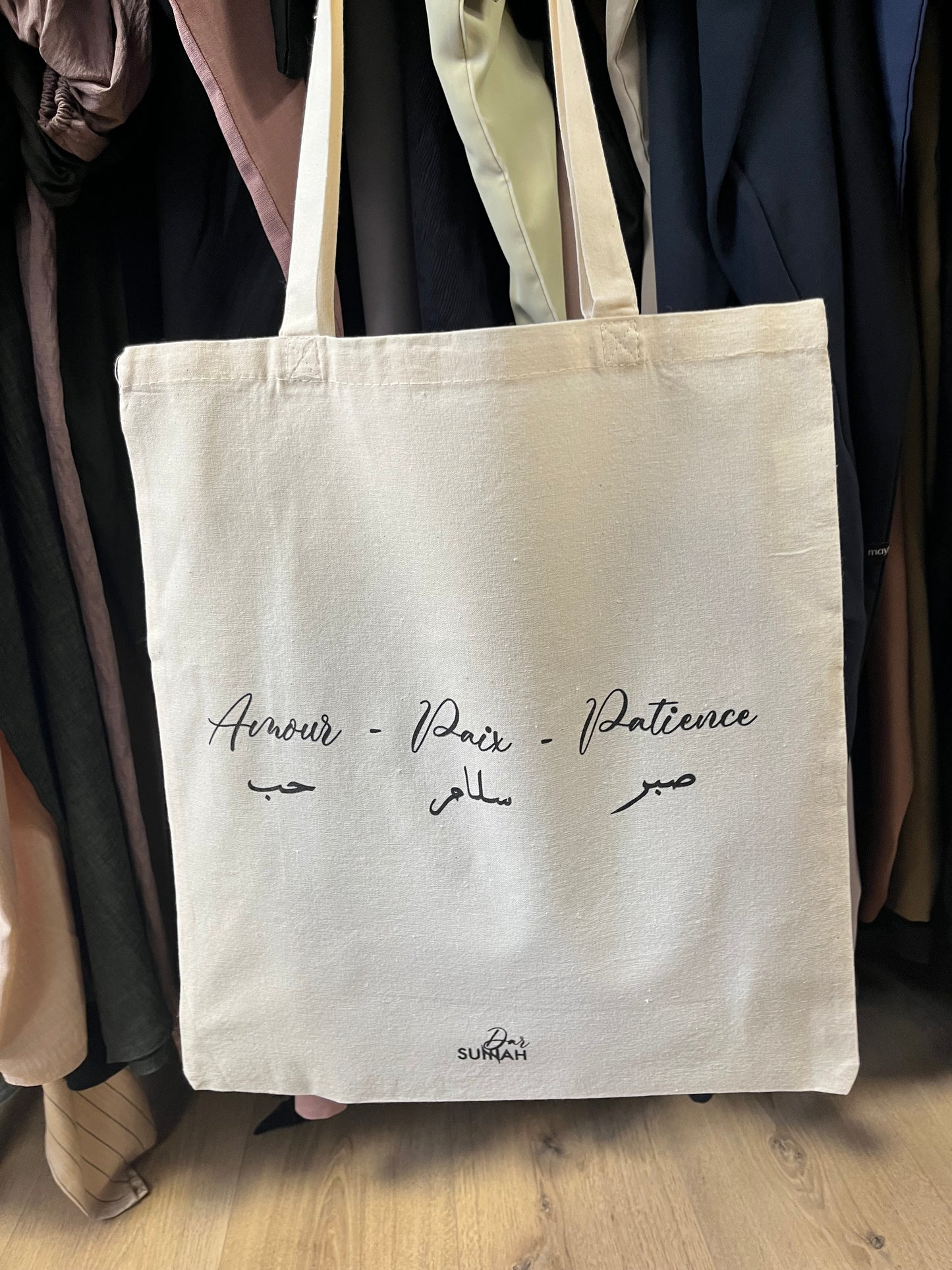 Totebag « Amour - Paix - Patience »