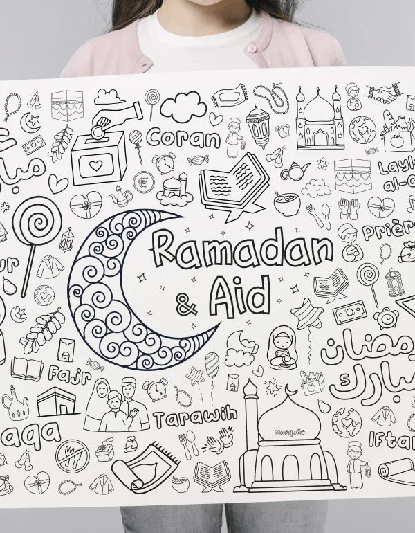 Mon Grand Poster "Ramadan & Aid" à colorier - DEENILEARN