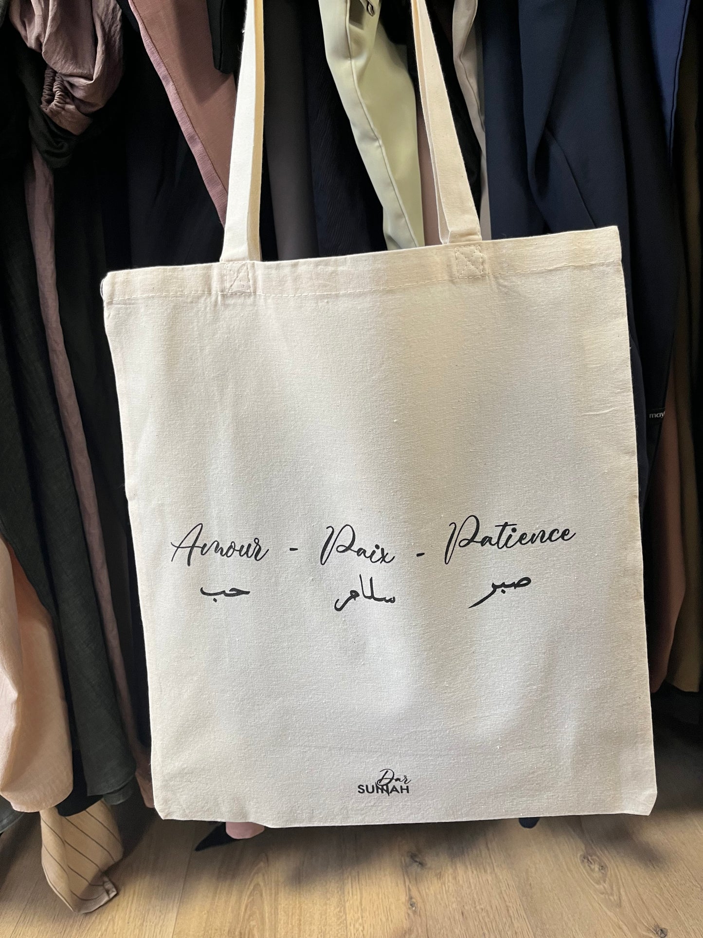 Totebag « Amour - Paix - Patience »