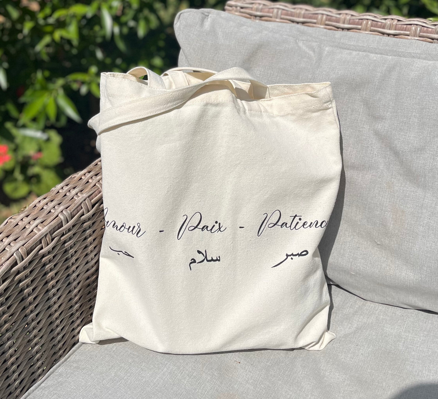 Totebag « Amour - Paix - Patience »