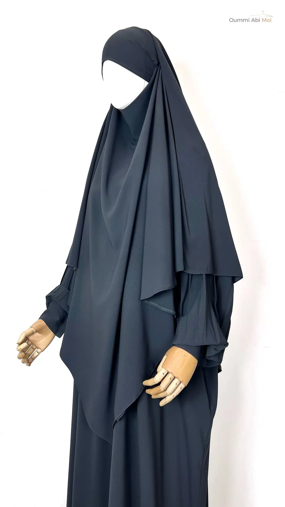 Maxi Khimar Whool Peach - Gris foncé - OUMMI ABI MOI (Copie)