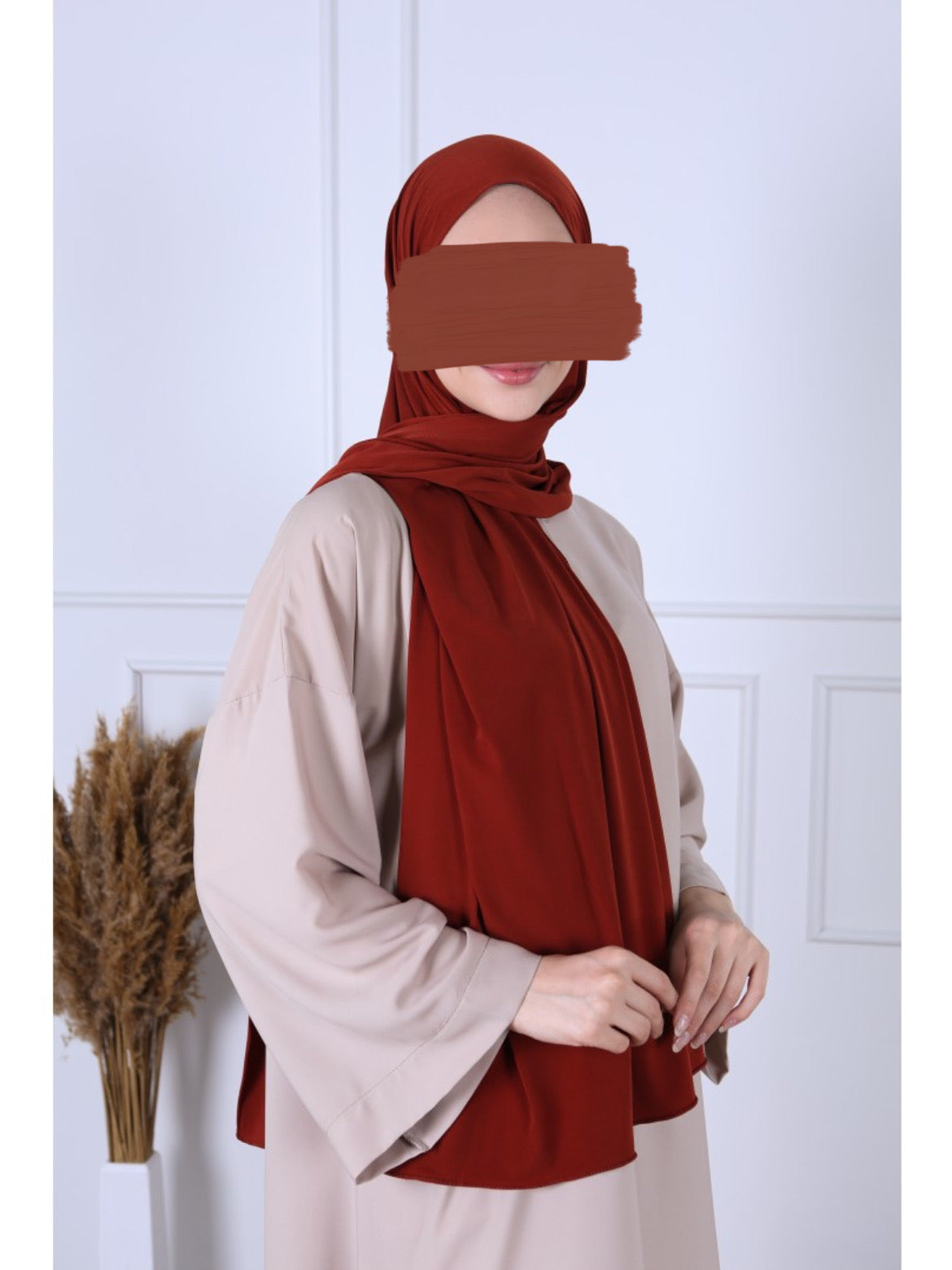 Hijab Jersey Premium Luxe - Brique