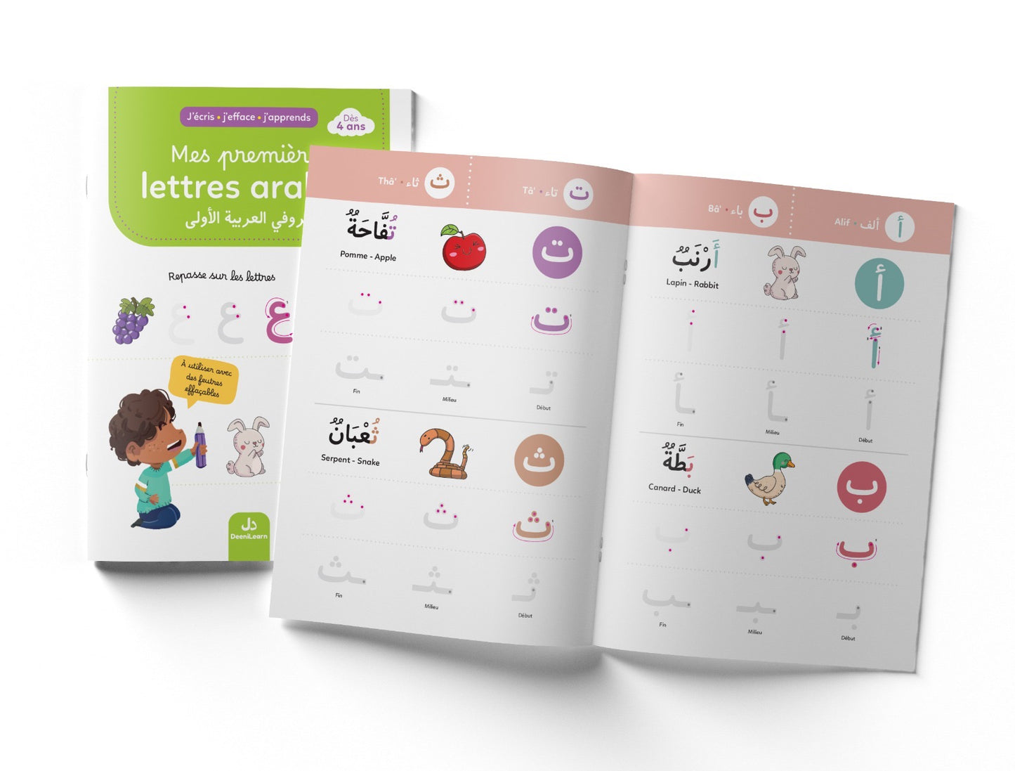 J'écris j'efface j'apprends : Mes premières lettres arabes