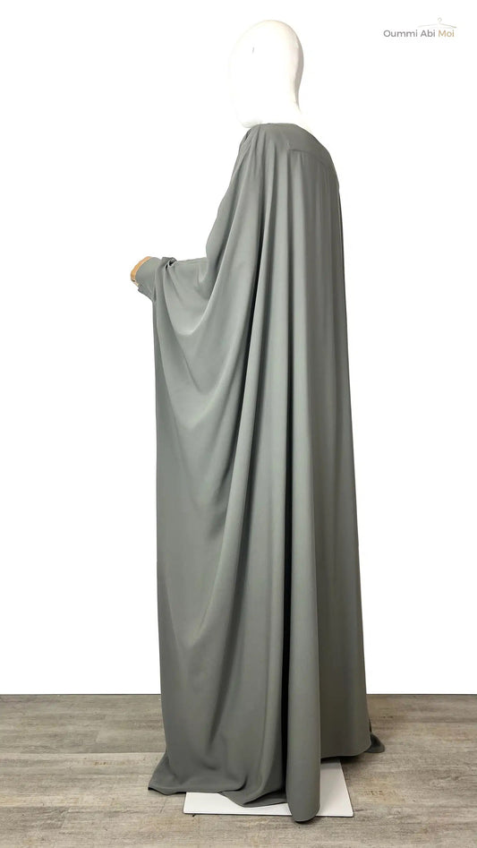 Abaya saoudienne OUMMI ABI MOI Whool peach premium - OLIVE