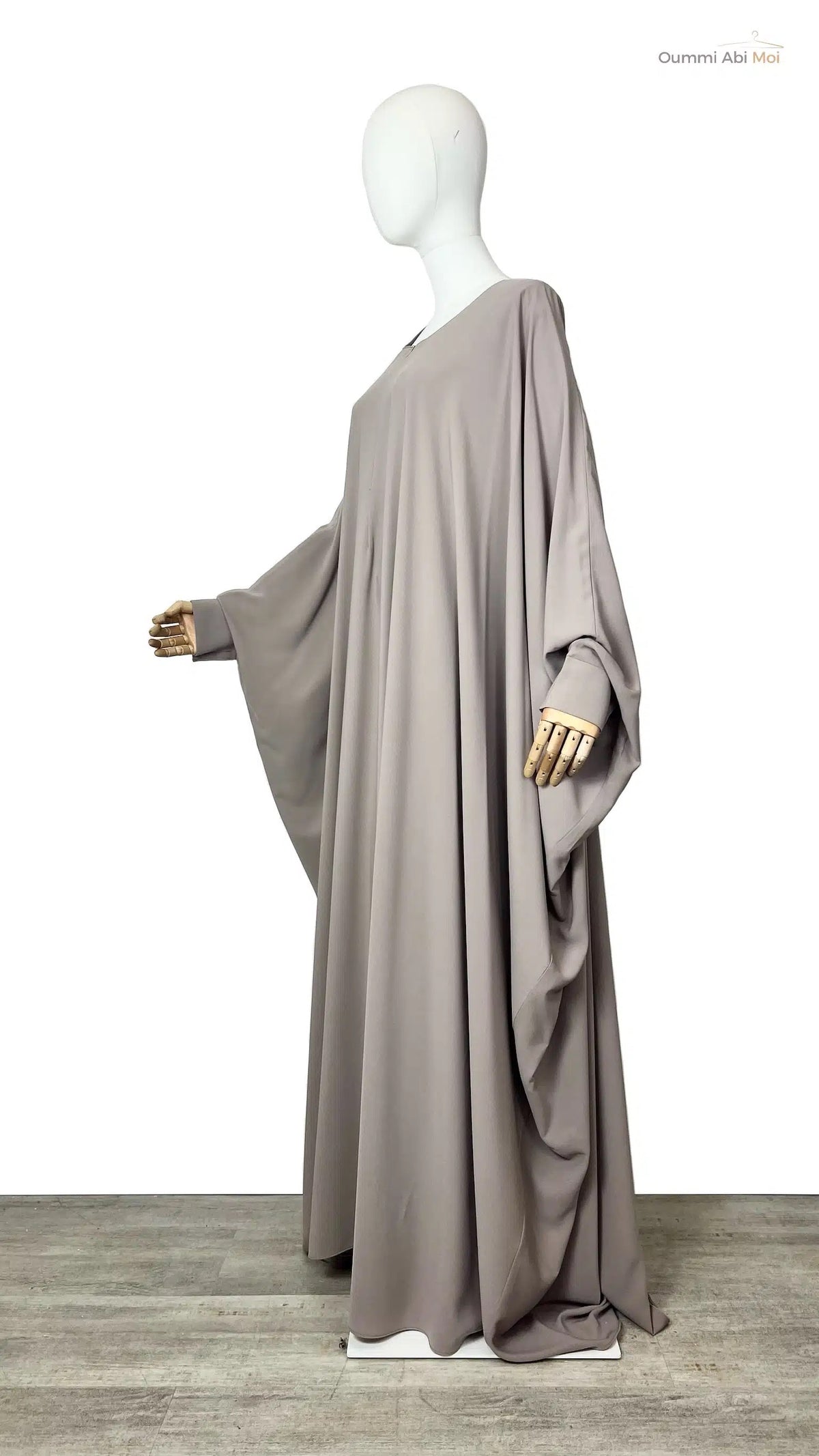 Abaya saoudienne OUMMI ABI MOI Whool peach premium - TAUPE NUDE