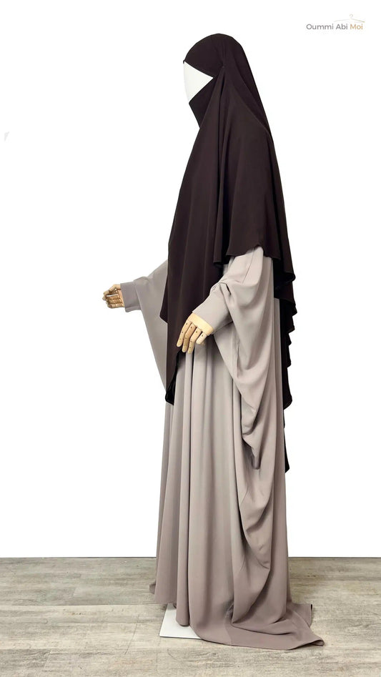 Maxi Khimar Whool Peach - Chocolat - OUMMI ABI MOI