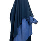 Maxi Khimar Whool Peach - Bleu nuit -  OUMMI ABI MOI