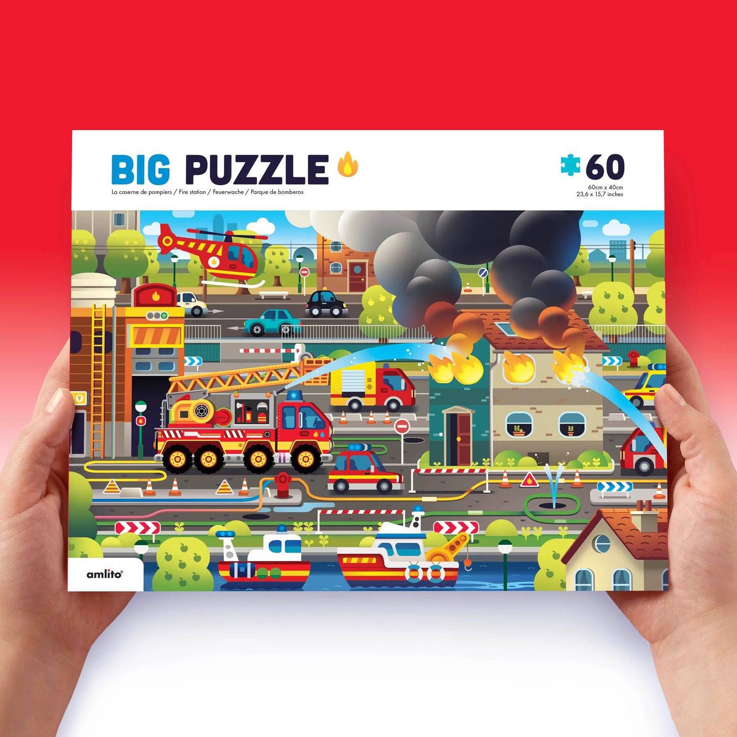 Puzzle caserne des pompiers enfants