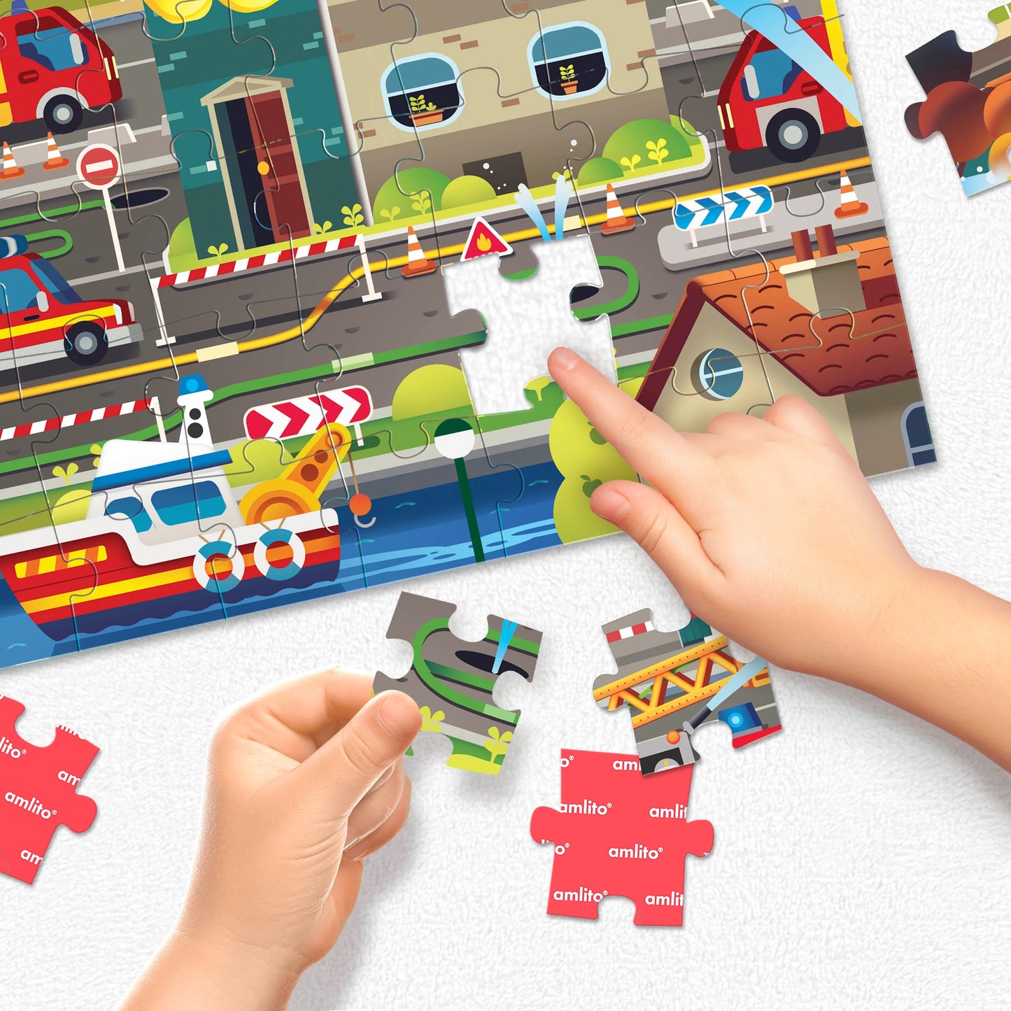 Puzzle caserne des pompiers enfants
