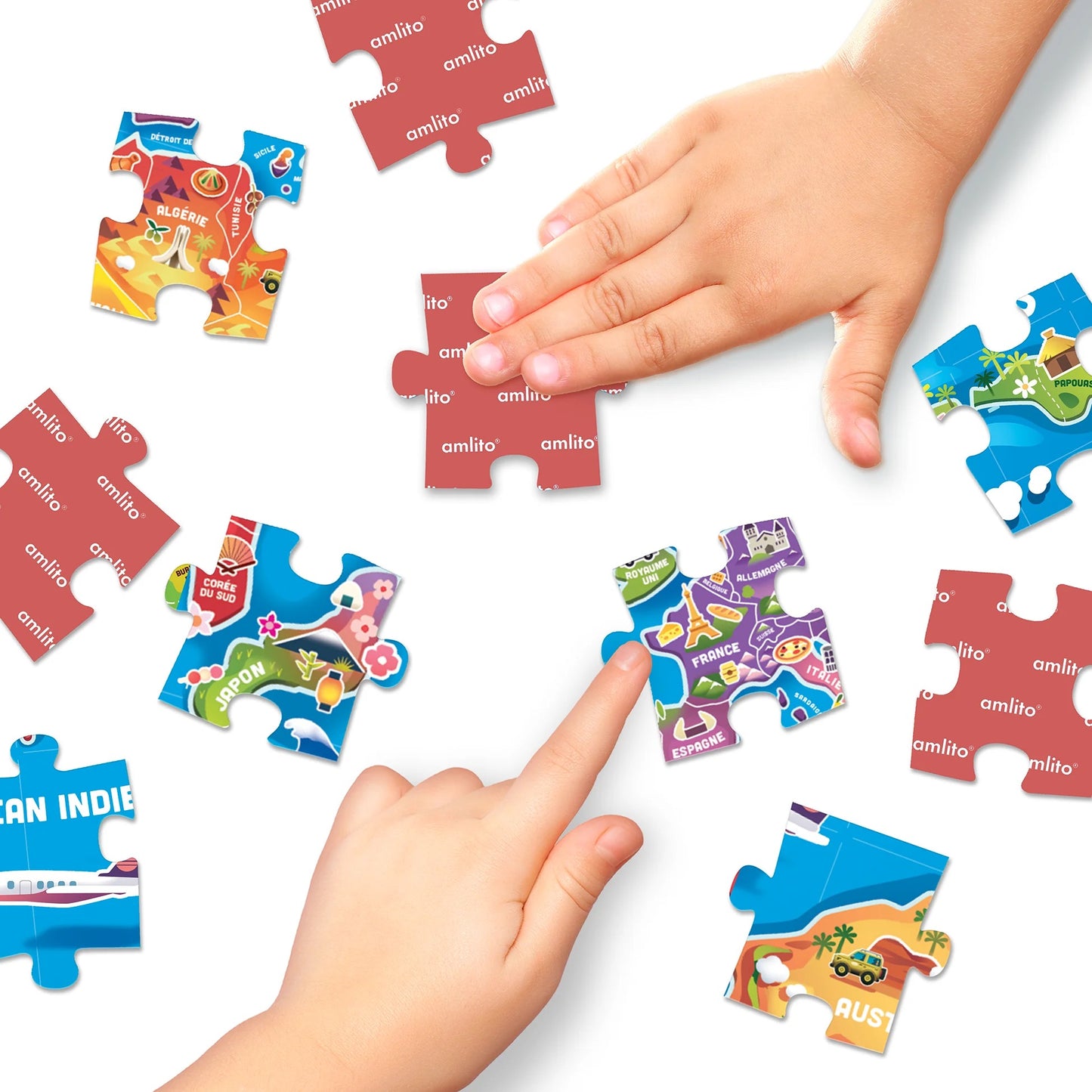 Puzzle éducatif carte du monde enfant