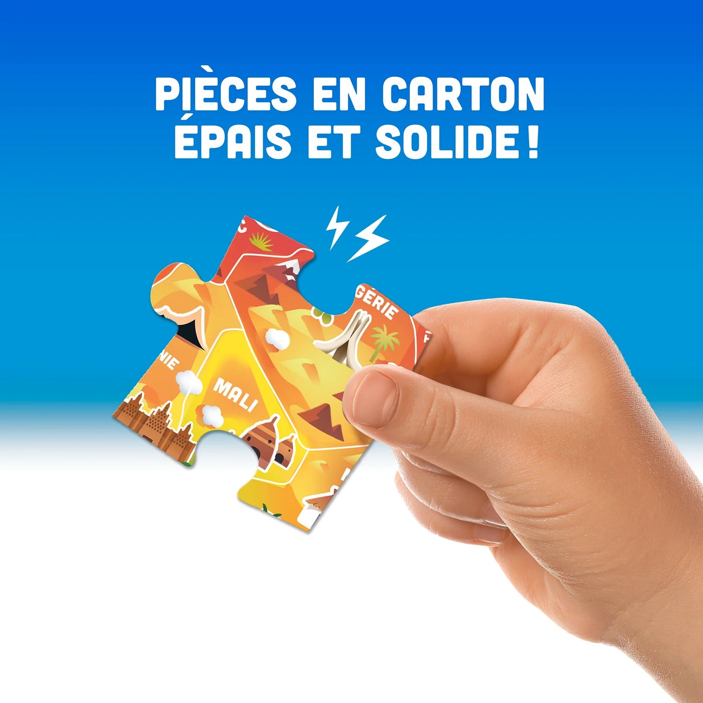 Puzzle éducatif carte du monde enfant