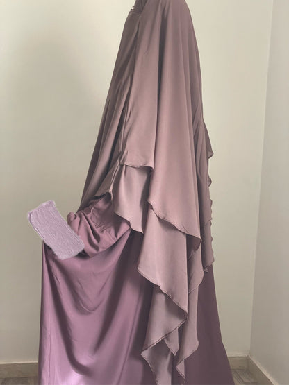 KHIMAR FLOWY 3 voiles Mousseline - DAR AL IMAN