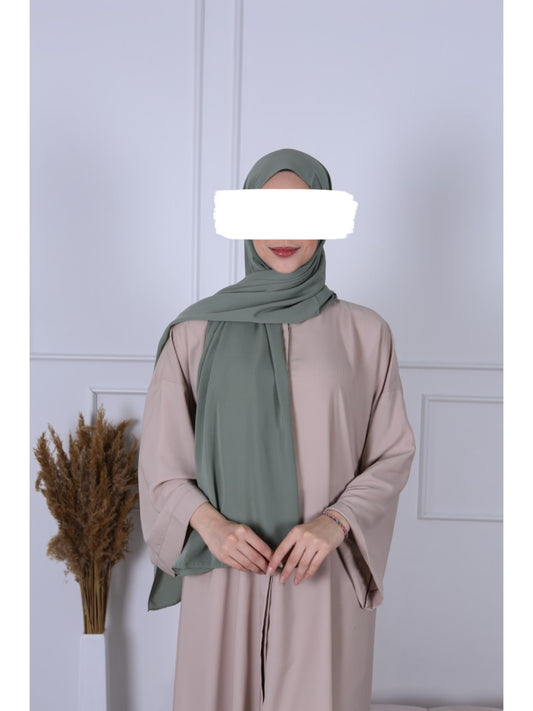 Hijab Soie de Medine - Vert Sauge
