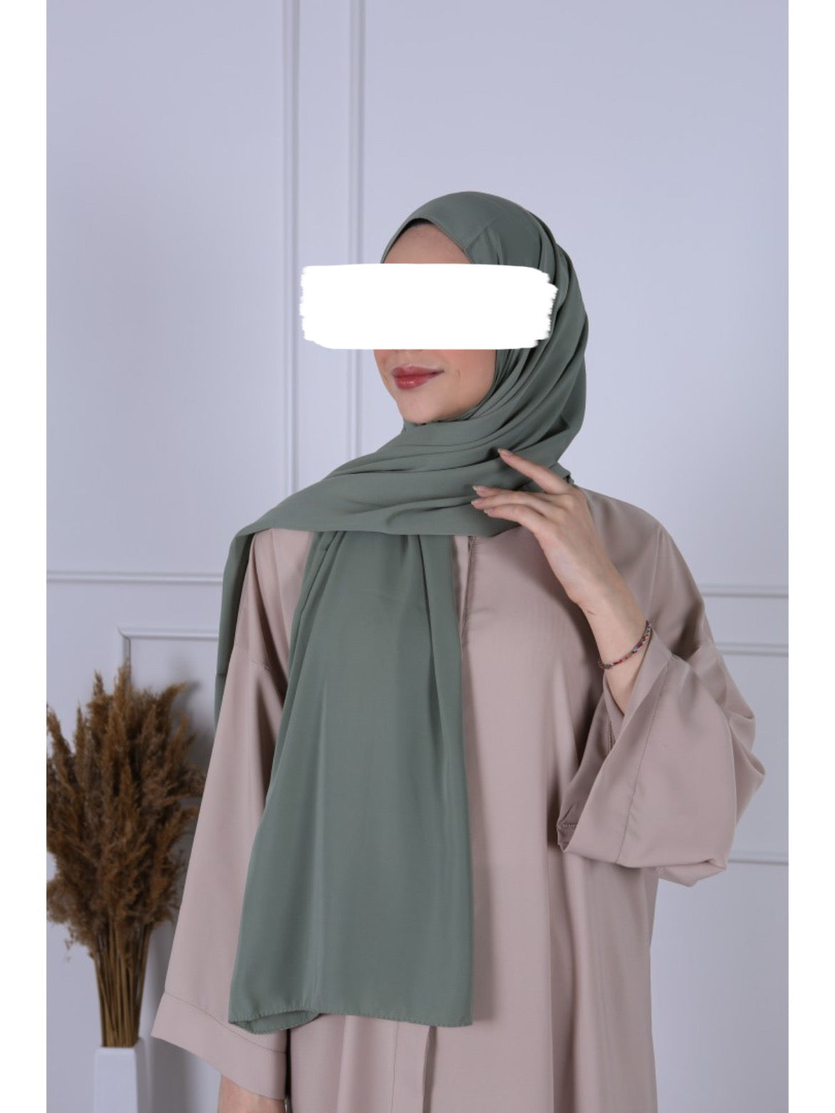Hijab Soie de Medine - Vert Sauge
