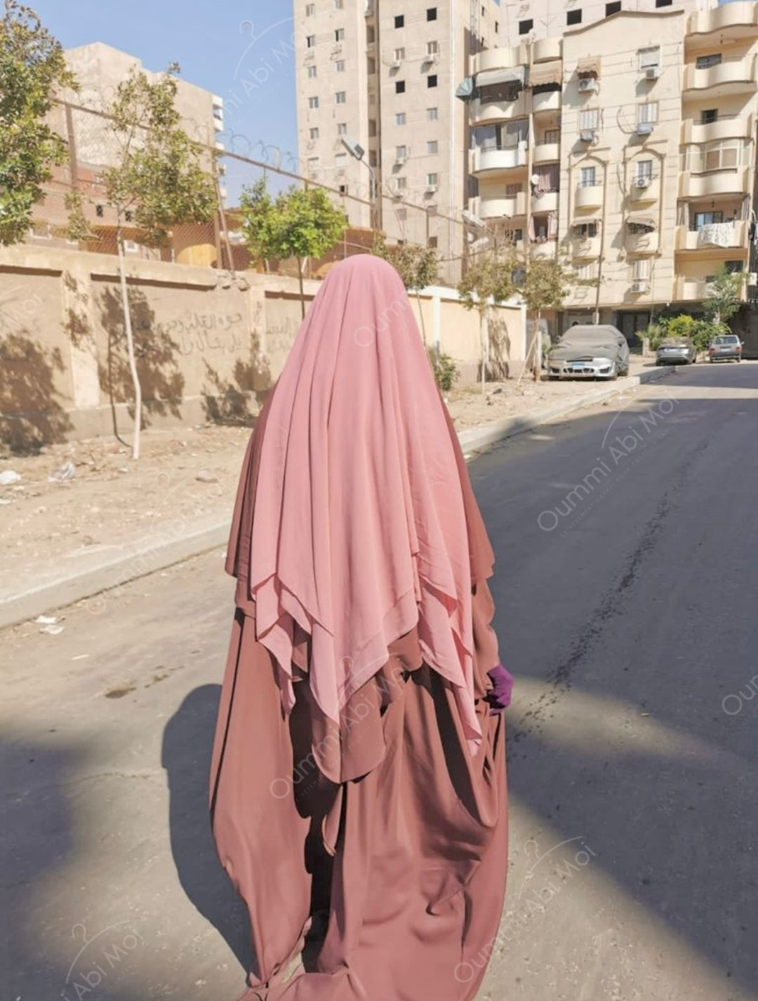 Abaya saoudienne OUMMI ABI MOI (whool peach)