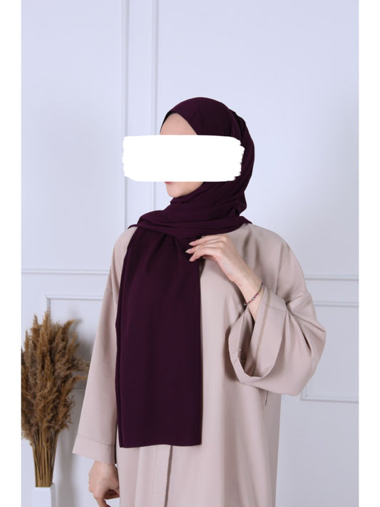 Hijab Soie de Medine - Aubergine