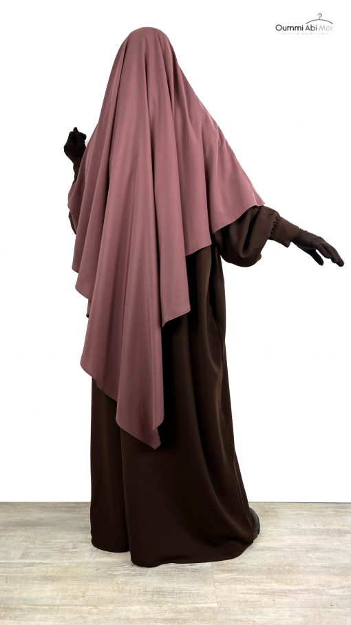 Maxi Khimar Whool Peach - Taupe rosé - OUMMI ABI MOI